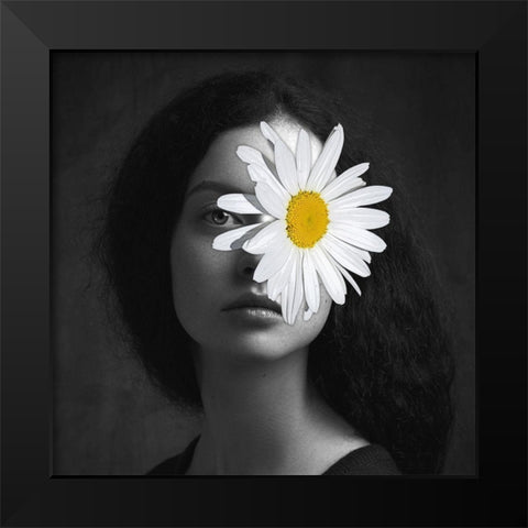 Flower Face IV Black Modern Wood Framed Art Print by Smith, Karen