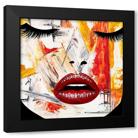 Lips Inc Black Modern Wood Framed Art Print with Double Matting by Smith, Karen