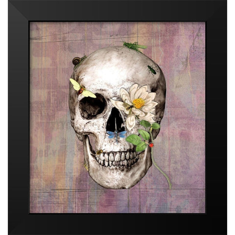 Bugskull Black Modern Wood Framed Art Print by Smith, Karen
