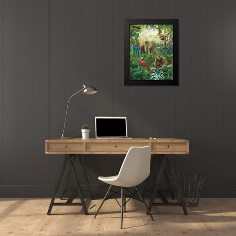 Jungle Mix II Black Modern Wood Framed Art Print by Hunziker, Steve