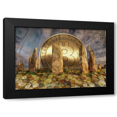 Bitcoin New Age I Black Modern Wood Framed Art Print by Hunziker, Steve