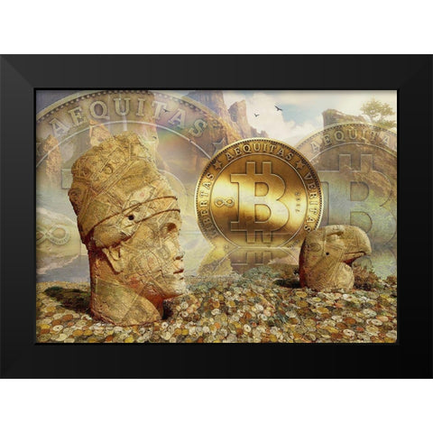 Bitcoin New Age III Black Modern Wood Framed Art Print by Hunziker, Steve