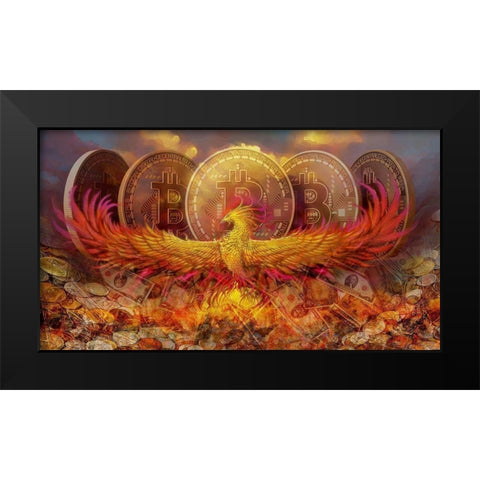 Bitcoin New Age IV Black Modern Wood Framed Art Print by Hunziker, Steve