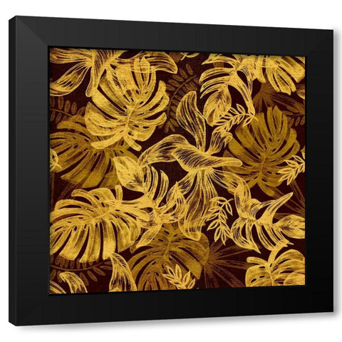 Golden Jungle II Black Modern Wood Framed Art Print by Surma, Agata