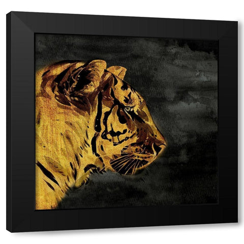 Wild Tiger Black Modern Wood Framed Art Print by Surma, Agata