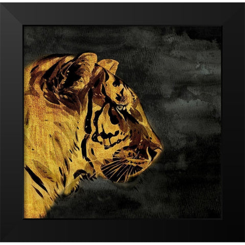 Wild Tiger Black Modern Wood Framed Art Print by Surma, Agata
