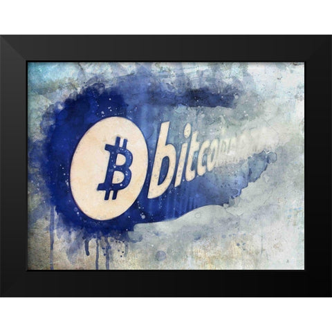 Bitcoin Rule Black Modern Wood Framed Art Print by Surma, Agata