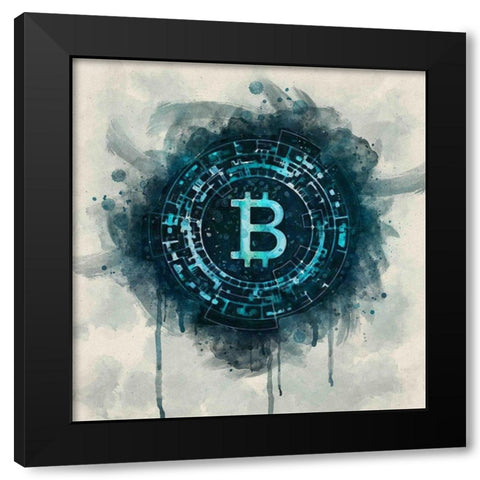 Bitcoin Era I Black Modern Wood Framed Art Print with Double Matting by Surma, Agata