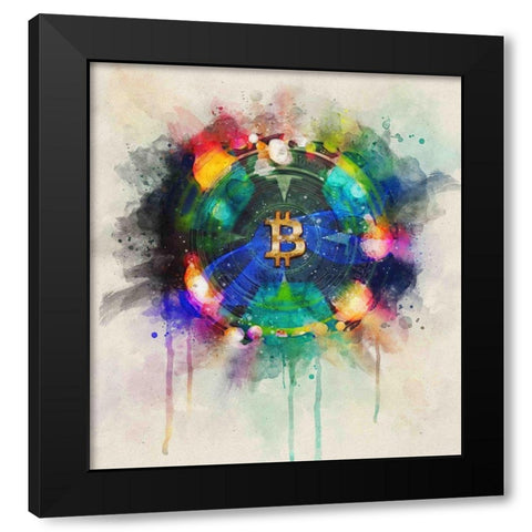 Bitcoin Era III Black Modern Wood Framed Art Print with Double Matting by Surma, Agata
