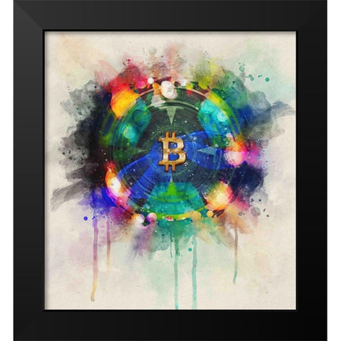 Bitcoin Era III Black Modern Wood Framed Art Print by Surma, Agata