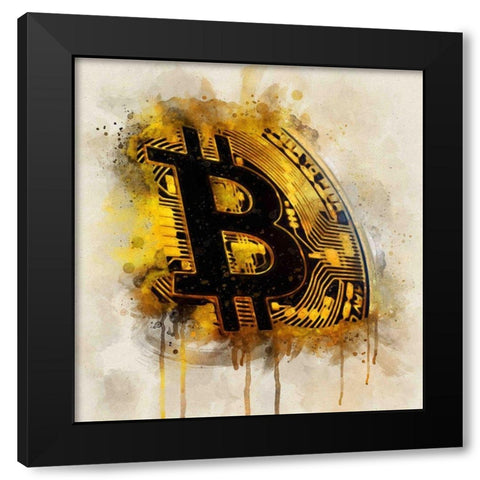 Bitcoin Era V Black Modern Wood Framed Art Print with Double Matting by Surma, Agata