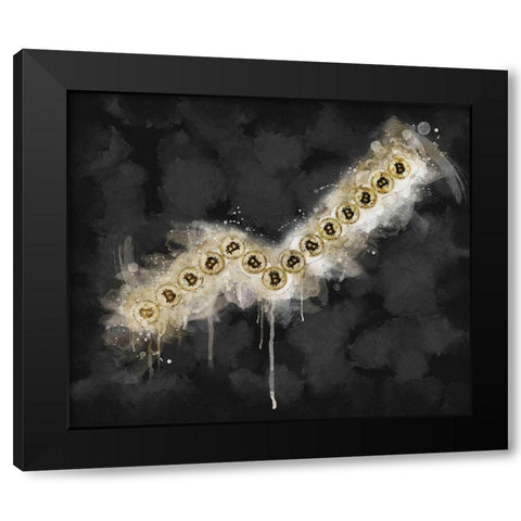 Bitcoin Going Up Black Modern Wood Framed Art Print by Surma, Agata