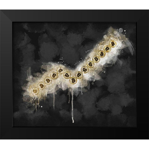 Bitcoin Going Up Black Modern Wood Framed Art Print by Surma, Agata