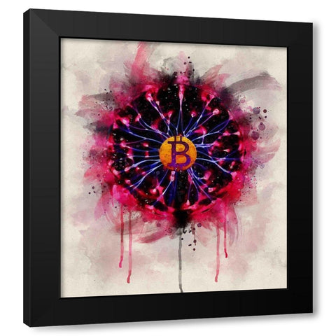 Bitcoin Future Black Modern Wood Framed Art Print by Surma, Agata