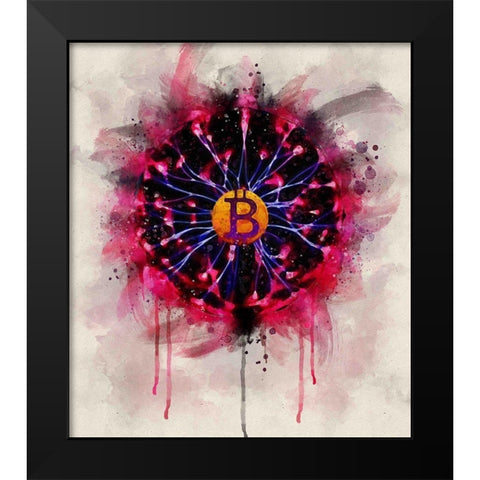 Bitcoin Future Black Modern Wood Framed Art Print by Surma, Agata