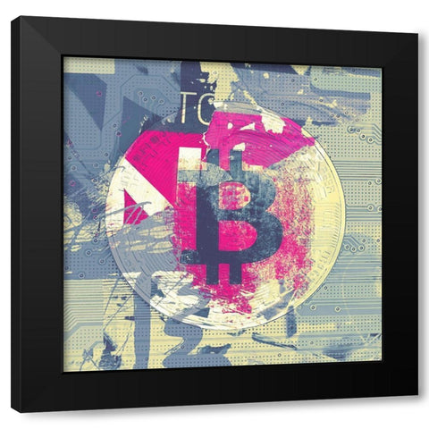 Bitcoin Crypto Currency II Black Modern Wood Framed Art Print with Double Matting by Orlov, Irena