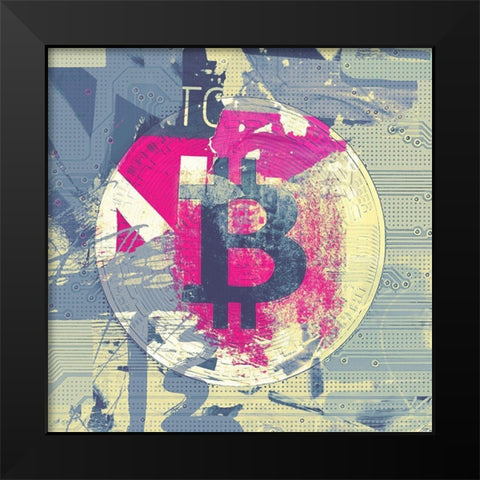 Bitcoin Crypto Currency II Black Modern Wood Framed Art Print by Orlov, Irena