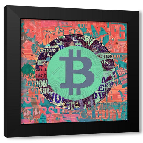 Bitcoin Crypto Currency III Black Modern Wood Framed Art Print with Double Matting by Orlov, Irena