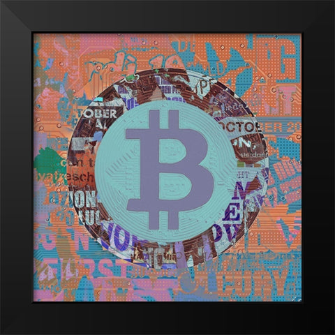 Bitcoin Crypto Currency IV Black Modern Wood Framed Art Print by Orlov, Irena