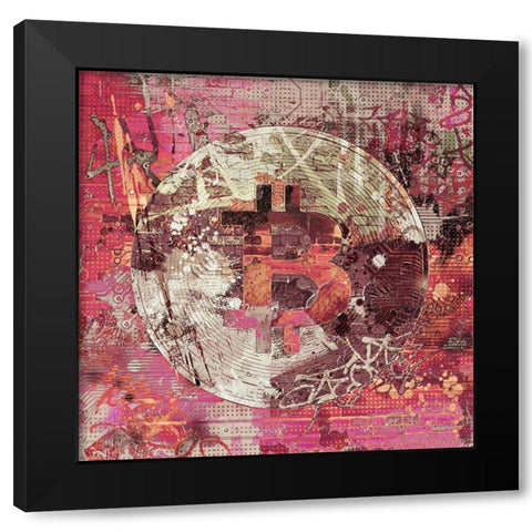Bitcoin Coin Art III Black Modern Wood Framed Art Print with Double Matting by Orlov, Irena