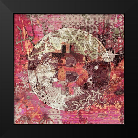 Bitcoin Coin Art III Black Modern Wood Framed Art Print by Orlov, Irena