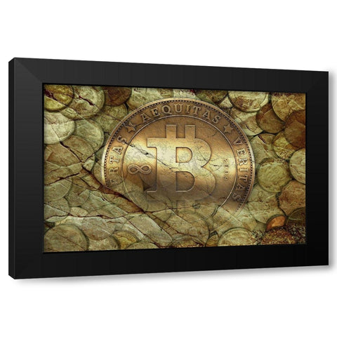 Bitcoin New Age I Black Modern Wood Framed Art Print with Double Matting by Hunziker, Steve