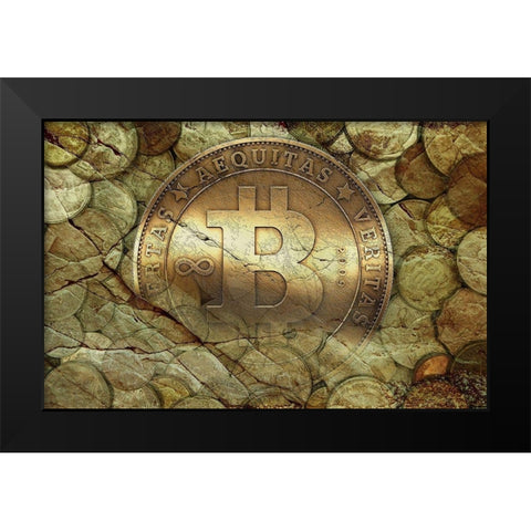 Bitcoin New Age I Black Modern Wood Framed Art Print by Hunziker, Steve
