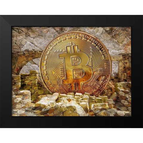 Bitcoin New Age III Black Modern Wood Framed Art Print by Hunziker, Steve