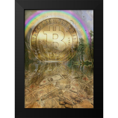Bitcoin New Age IV Black Modern Wood Framed Art Print by Hunziker, Steve