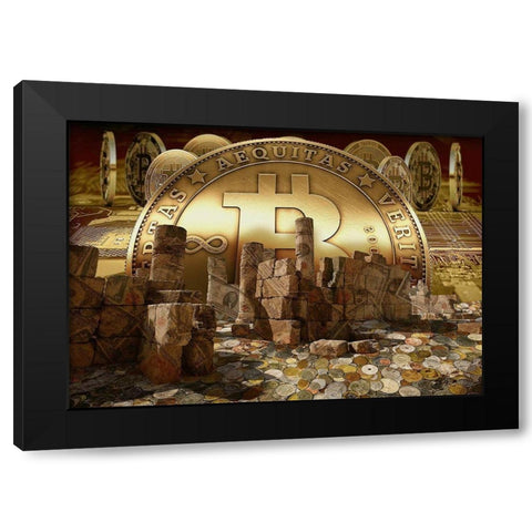 Bitcoin New Age V Black Modern Wood Framed Art Print by Hunziker, Steve