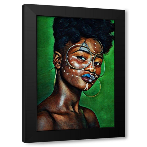 Uma Black Modern Wood Framed Art Print with Double Matting by Aldridge, Ashley