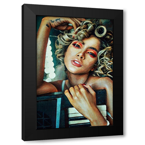 Frankie I Black Modern Wood Framed Art Print with Double Matting by Aldridge, Ashley