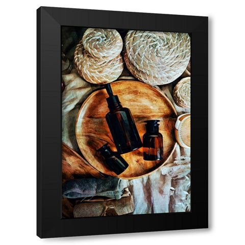 Natural Elements Aromatherapy II Black Modern Wood Framed Art Print with Double Matting by Aldridge, Ashley