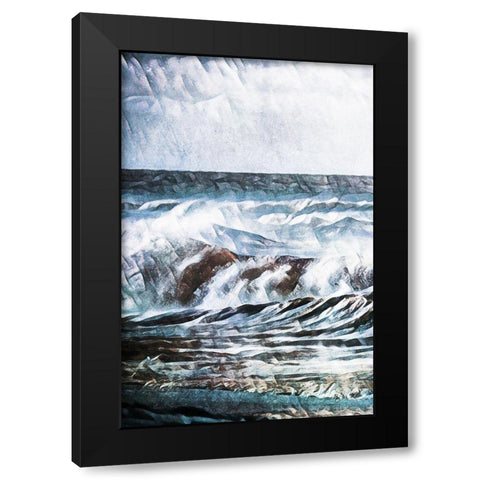 Stormy Seas Blue Ocean Breeze Black Modern Wood Framed Art Print with Double Matting by Aldridge, Ashley