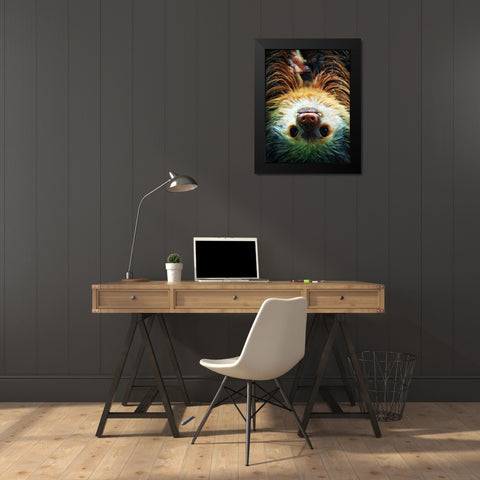 Hoffmanns Two-Toed Sloth Swing Black Modern Wood Framed Art Print by Aldridge, Ashley