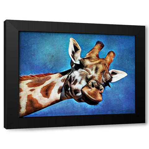 Giraffe High Blue Sky  Black Modern Wood Framed Art Print with Double Matting by Aldridge, Ashley