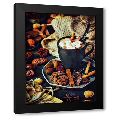 Chocolate Cocoa Craving Black Modern Wood Framed Art Print with Double Matting by Aldridge, Ashley