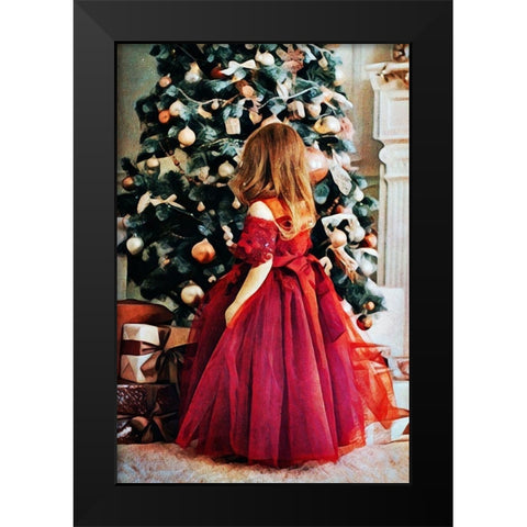 Red Dress for Christmas Black Modern Wood Framed Art Print by Aldridge, Ashley