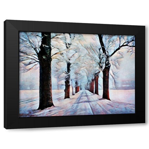 Walk Down Winter Lane Black Modern Wood Framed Art Print by Aldridge, Ashley