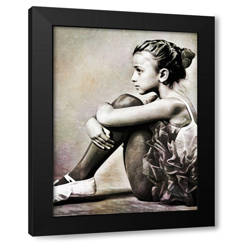 Black and White Ballerina II Black Modern Wood Framed Art Print with Double Matting by Aldridge, Ashley