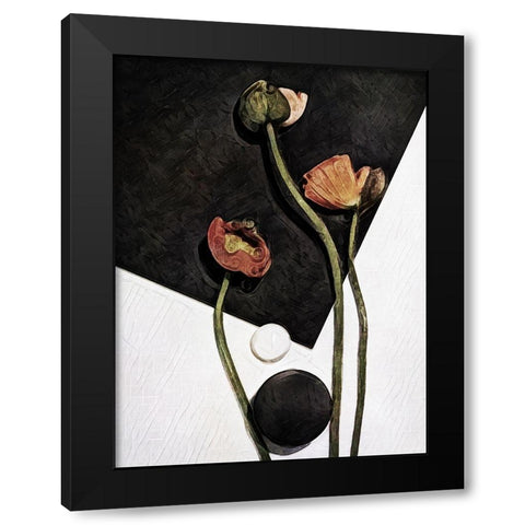 Modern Poppy Arrangement I Black Modern Wood Framed Art Print with Double Matting by Aldridge, Ashley
