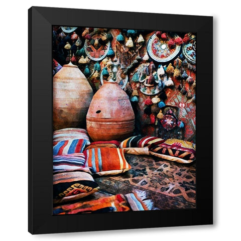 Patchwork Pots and Pillows Black Modern Wood Framed Art Print by Aldridge, Ashley