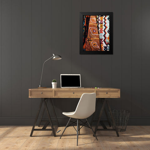 Multi-Patterned Mayhem Black Modern Wood Framed Art Print by Aldridge, Ashley