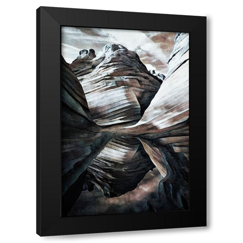 Layered Rock Reflected Black Modern Wood Framed Art Print by Aldridge, Ashley