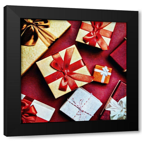 Christmas Presents Black Modern Wood Framed Art Print with Double Matting by Aldridge, Ashley