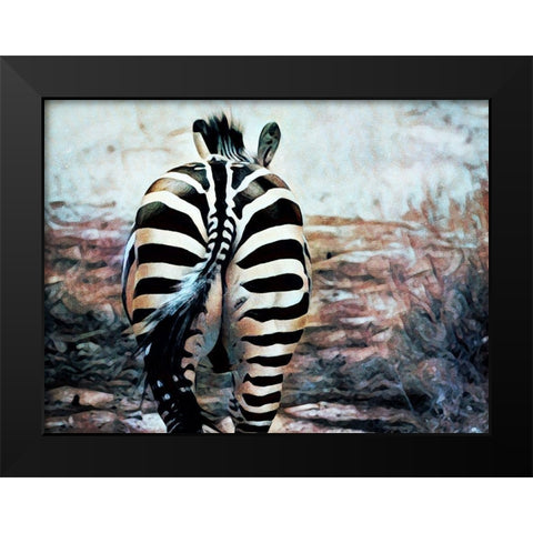 Zebra Butt Beautiful Black Modern Wood Framed Art Print by Aldridge, Ashley