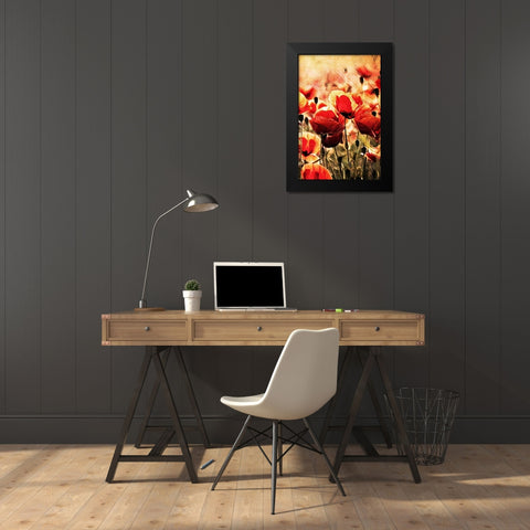 Poppy Fields In Focus II Black Modern Wood Framed Art Print by Aldridge, Ashley