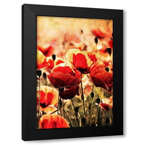 Poppy Fields In Focus II Black Modern Wood Framed Art Print with Double Matting by Aldridge, Ashley