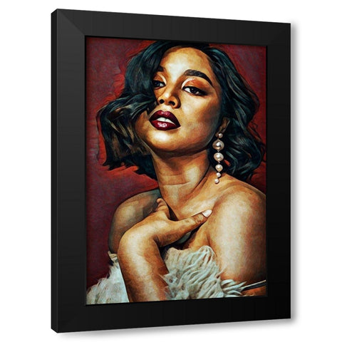 Amelia II Black Modern Wood Framed Art Print with Double Matting by Aldridge, Ashley