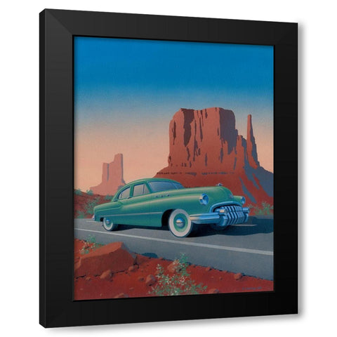Monument Valley Black Modern Wood Framed Art Print with Double Matting by Courtney, Richard